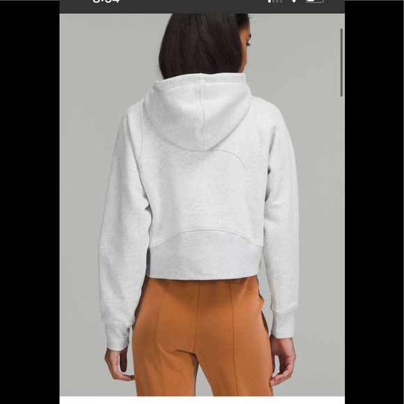 ❤️LULULEMON LOUNGEFUL CROPPED HOODIE/JACKET-HEATHERED ULTRA LIGHT GREY-10/12❤️ - Picture 4 of 16